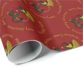 Weihnachts-Horn-Rot-Geschenkpapier Geschenkpapier (Rolleneckpunkt)