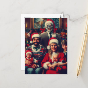 Weihnachts-Horror-Familienportrait Postkarte