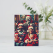 Weihnachts-Horror-Familienportrait Postkarte (Stehend Vorderseite)