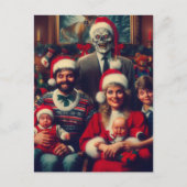 Weihnachts-Horror-Familienportrait Postkarte (Vorderseite)