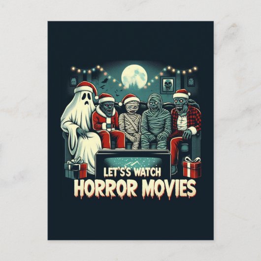 Weihnachts-Horror-Filme Freunde Postkarte (Vorderseite)