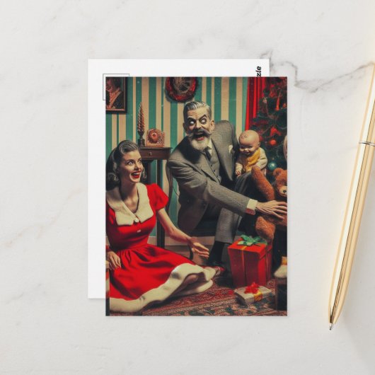 Weihnachts-Horror Postkarte (Vorderseite/Rückseite Beispiel)
