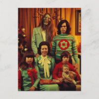 Weihnachts-Horror Retro 1970-Ära Familienportrait