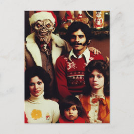 Weihnachts-Horror Retro Familienportrait Postkarte