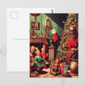Weihnachts-Horror-Szene Postkarte (Vorne/Hinten)