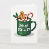 Weihnachts Hot Cocoa Gingerbrot Candy Cane Card Karte (Vorderseite)