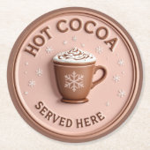 Weihnachts-Hot-Cocoa Runder Pappuntersetzer (Vorderseite)
