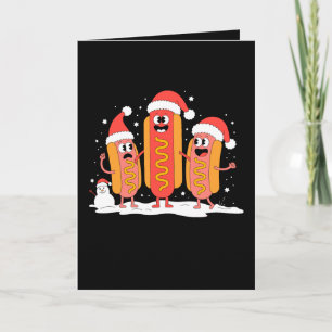 Weihnachts-Hot-Dog-Weihnachtsmann-Mütze-Schneemann Karte