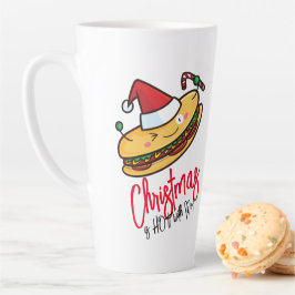 Weihnachts-Hotdog-Cartoon individuell anpassbar Milchtasse