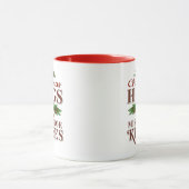 Weihnachts-Hugs und Mistletoe Kisses Tasse (Zentrum)