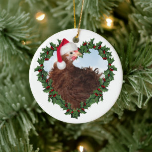 Weihnachts-Huhn * Krause Huhn Keramik-Ornament Keramik Ornament