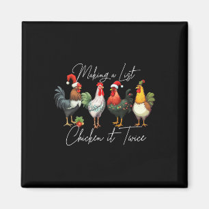 Weihnachts-Hühnchen Lover Xmas Weihnachtsmannmütze Magnet