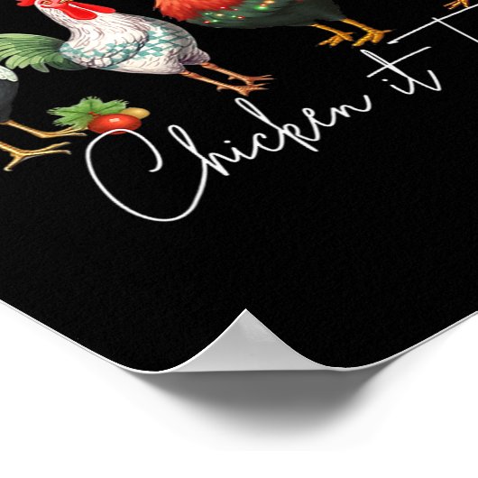 Weihnachts-Hühnchen Lover Xmas Weihnachtsmannmütze Poster (Ecke)