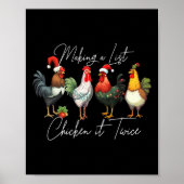 Weihnachts-Hühnchen Lover Xmas Weihnachtsmannmütze Poster (Vorne)