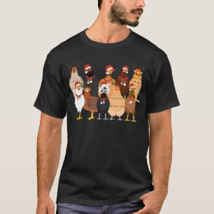 Weihnachts-Hühner Bauernhof-Tier-Weihnachtsbeleuch T-Shirt