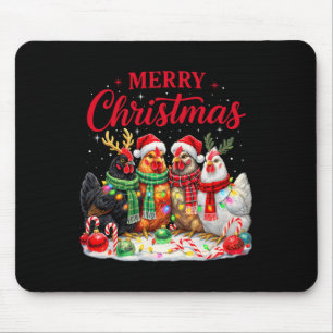 Weihnachts-Hühner-Lichter Santa Xmas Bauernhof-Tie Mousepad