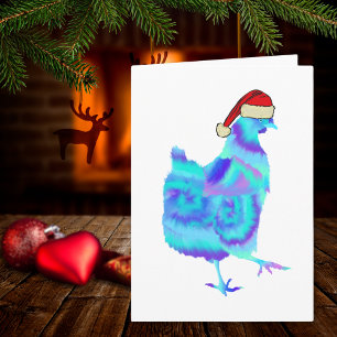 Weihnachts Hühner Tanz Lustig Funky Festlich Henne Karte