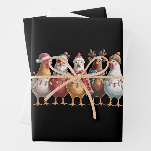 Weihnachts-Hühner Weihnachten Weihnachten Hühnerge Geschenkpapier Set (Beispiel)