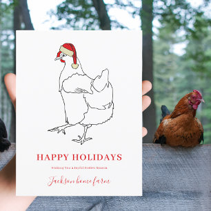 Weihnachts-Hühnerfarm-Geschäftsbudget Feiertagspostkarte