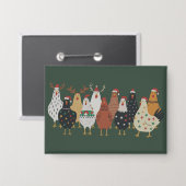 Weihnachts-Hühnerfarm Lights Tierliebhaber Geschen Button (Vorderseite/Rückseite)