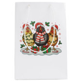 Weihnachts-Hühnerfarm Xmas Lights Familienurlaub Mittlere Geschenktüte (Vorderseite)