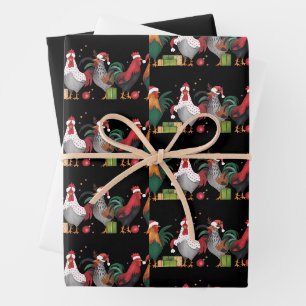 Weihnachts-Hühnerliebhaber Xmas Lustiger Urlaub  Geschenkpapier Set