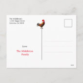 Weihnachts-Hühnerspass Weihnachtsmannmütze Gelbe H Feiertagspostkarte (Rückseite)