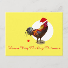 Weihnachts-Hühnerspass Weihnachtsmannmütze Gelbe H Feiertagspostkarte