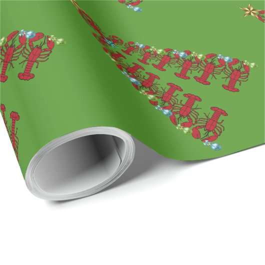 Weihnachts-Hummer-Baum Schöne Geschenkpackung grün Geschenkpapier (Rolleneckpunkt)