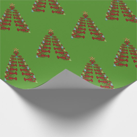 Weihnachts-Hummer-Baum Schöne Geschenkpackung grün Geschenkpapier (Ecke)