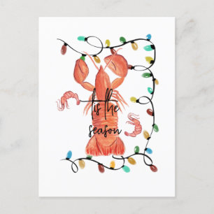 Weihnachts-Hummer-Flusskrebs-Krustentier-Wasserfar Postkarte