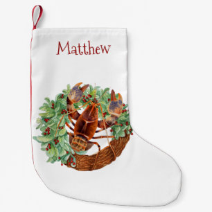 Weihnachts-Hummer-Krebs-Monogramm   Kleiner Weihnachtsstrumpf