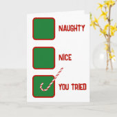 Weihnachts-Humor Unartig oder Artig Kontrollkästch Karte (Gelbe Blume)