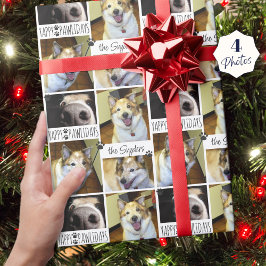 Weihnachts-Hund 4 Fotos JAPY PAWLIDAYS Geschenkpapier