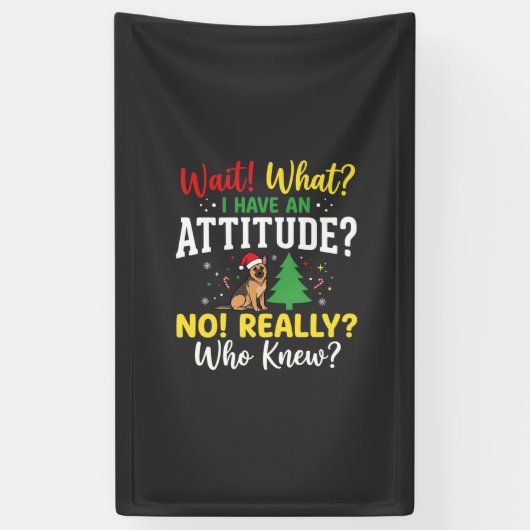 Weihnachts-Hund Attitüde Humor Banner (Vertikal)