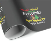 Weihnachts-Hund Attitüde Humor Geschenkpapier (Rolleneckpunkt)