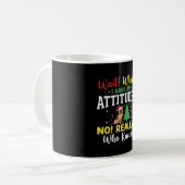 Weihnachts-Hund Attitüde Humor Kaffeetasse (Vorderseite Links)