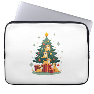 Weihnachts-Hund-Baum-T-Shirt Süß Lustig Welpen Hun Laptopschutzhülle