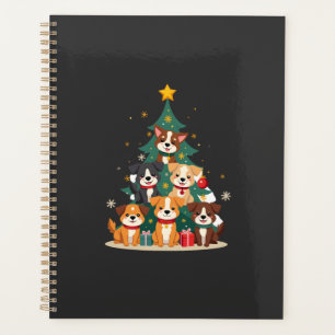 Weihnachts-Hund-Baum-T-Shirt Süß Lustig Welpen Hun Planer
