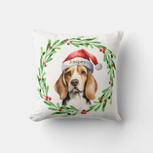 Weihnachts-Hund Beagle Weihnachtsmannmütze Urlaub