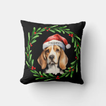 Weihnachts-Hund Beagle Weihnachtsmannmütze Urlaub