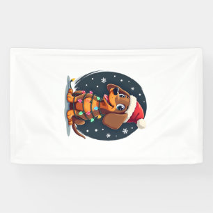 Weihnachts Hund Dachshund Nikolaus Xmas Wiener 2 Banner