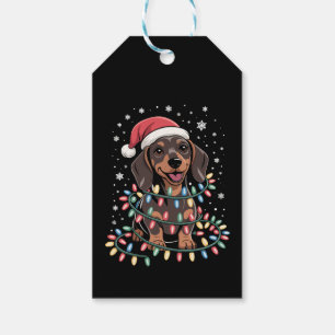 Weihnachts Hund Dachshund Santa Weihnachten Wiener Geschenkanhänger