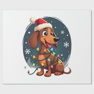 Weihnachts Hund Dachshund Santa Xmas Wiener Frauen Geschenkpapier