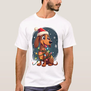 Weihnachts Hund Dachshund Weihnachten Santa Wiener T-Shirt