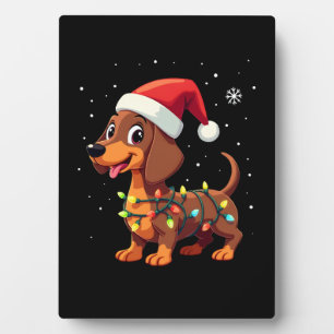 Weihnachts Hund Dachshund Weihnachten Wiener 3 Fotoplatte