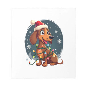 Weihnachts Hund Dachshund Weihnachten Wiener Fraue Notizblock