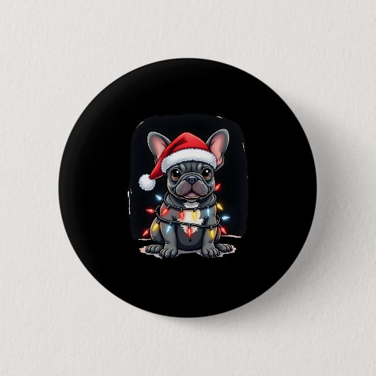 Weihnachts-Hund Französisch Bulldog Xmas Frenchie  Button (Vorderseite)