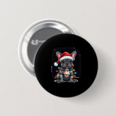 Weihnachts-Hund Französisch Bulldog Xmas Frenchie  Button (Vorne & Hinten)