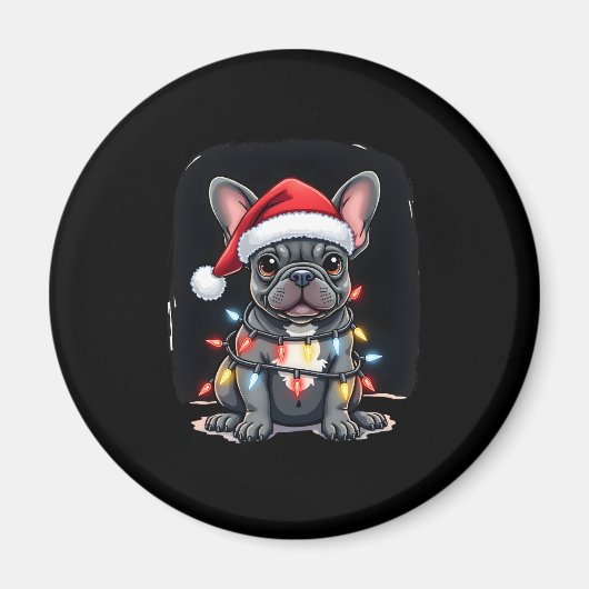 Weihnachts-Hund Französisch Bulldog Xmas Frenchie Magnet (Vorne)